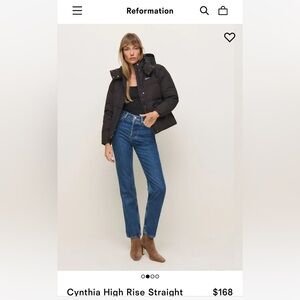 Reformation Cynthia High Rise Straight Jeans Blue - Size 25
